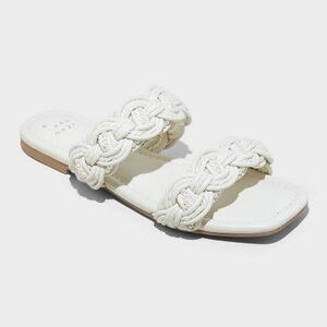 Women's Sarafina Woven Two-Band Slide Sandals with Memory Foam Insole - A N